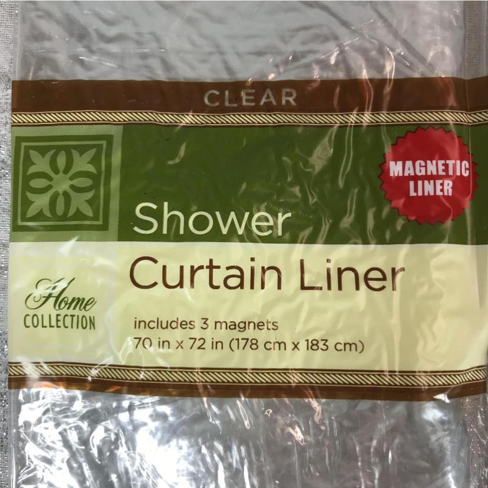 Home Collection Clear Shower Curtain Liner 70" x 72" 3 Magnets - Picture 2 of 6